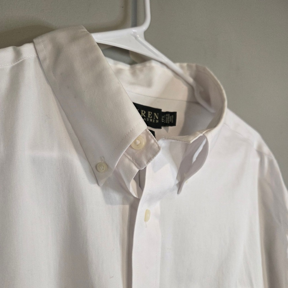 Lauren Ralph Lauren Dress Shirt 17.5 34/35 White Non Iron Cotton Button Down